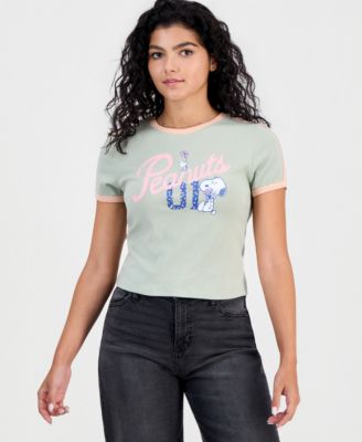 Peanuts Juniors' Sporty Snoopy Ringer Tee