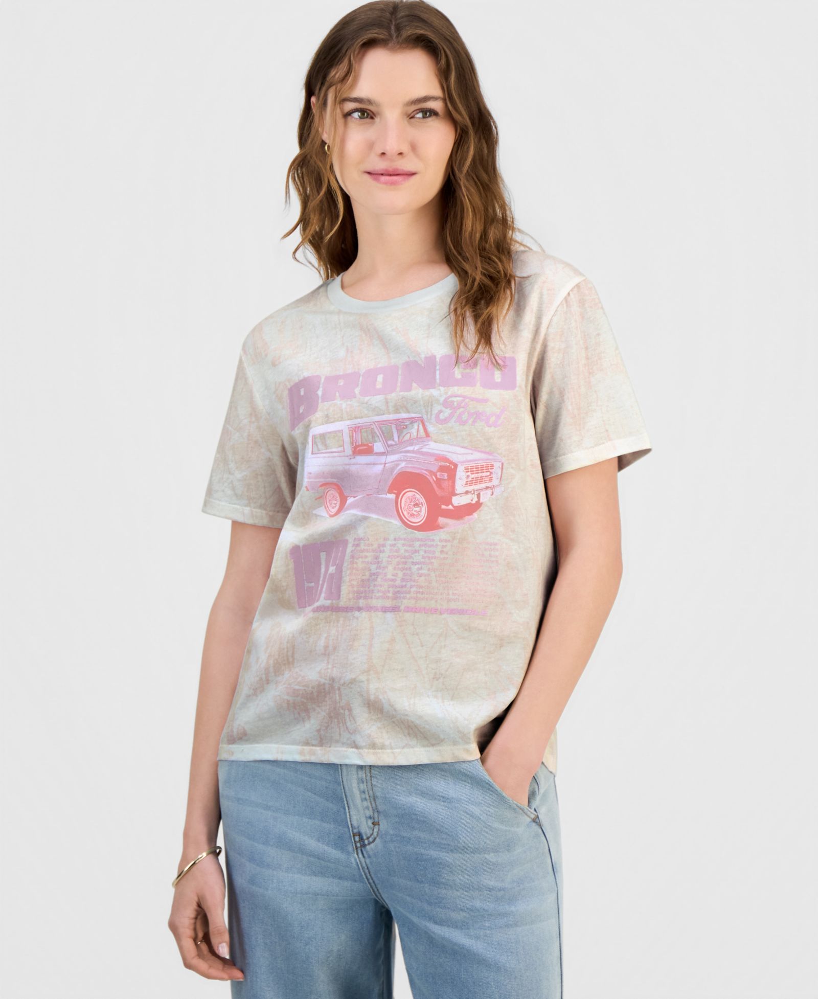 Love Tribe Juniors' Bronco Camo Graphic-Print Crewneck Tee