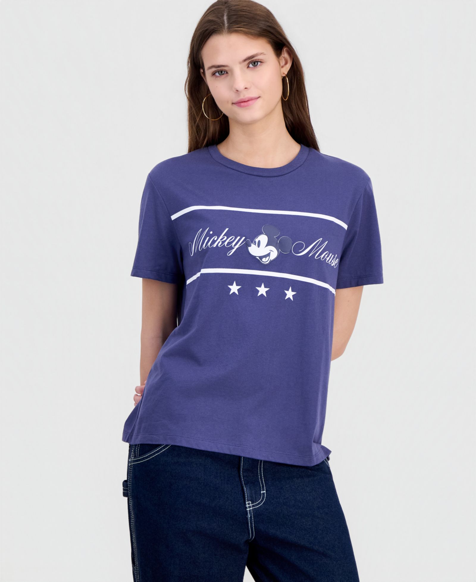 Disney Juniors' Mickey Mouse Sporty Crewneck Tee