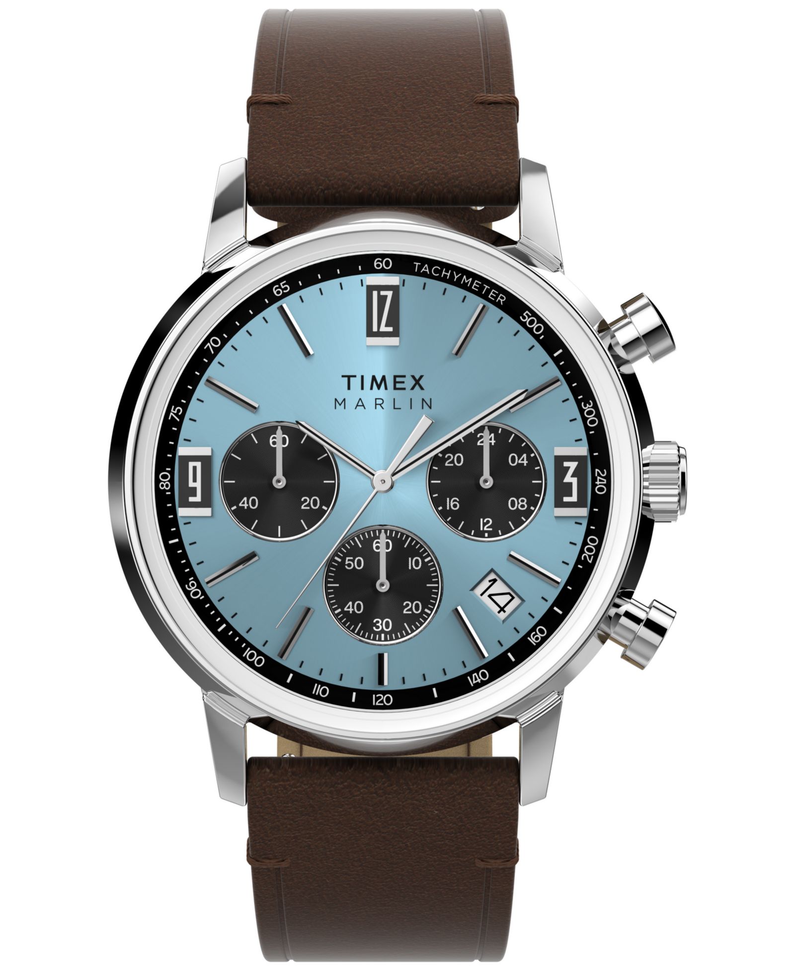 Мужские кварцевые часы Timex Chronograph Brown Leather, 40mm