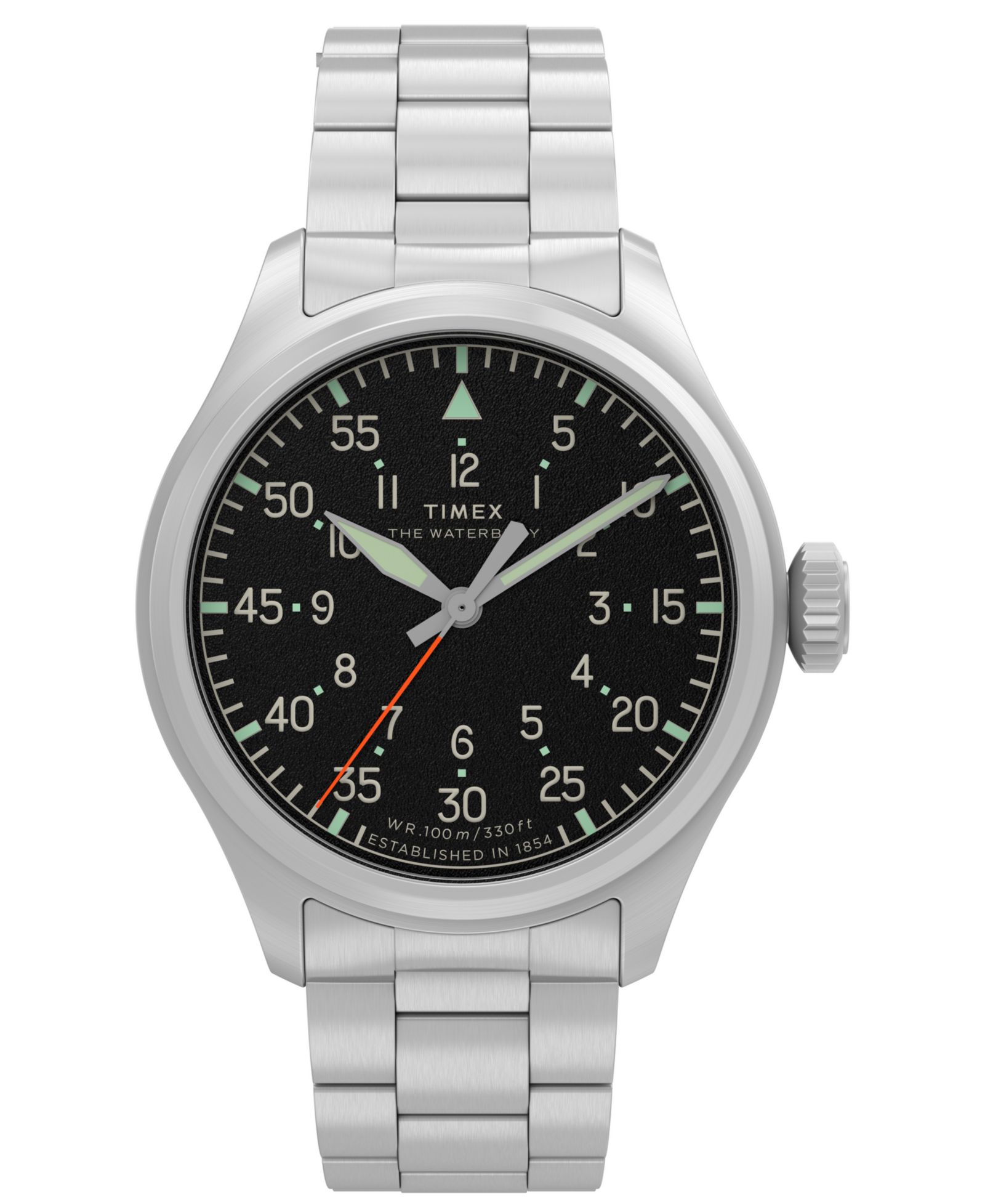Timex Men's Quartz Analog Silver-Tone Stainless Steel Watch 41mm