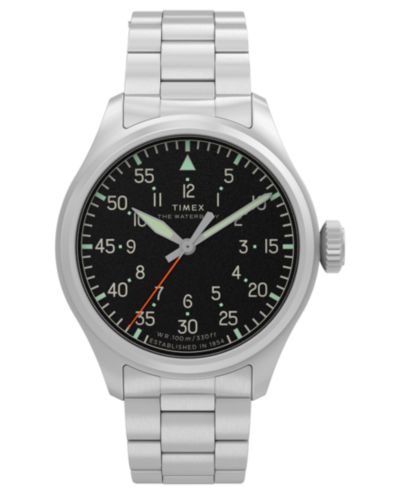 Мужские кварцевые аналоговые часы Timex Silver-Tone Stainless Steel 41mm