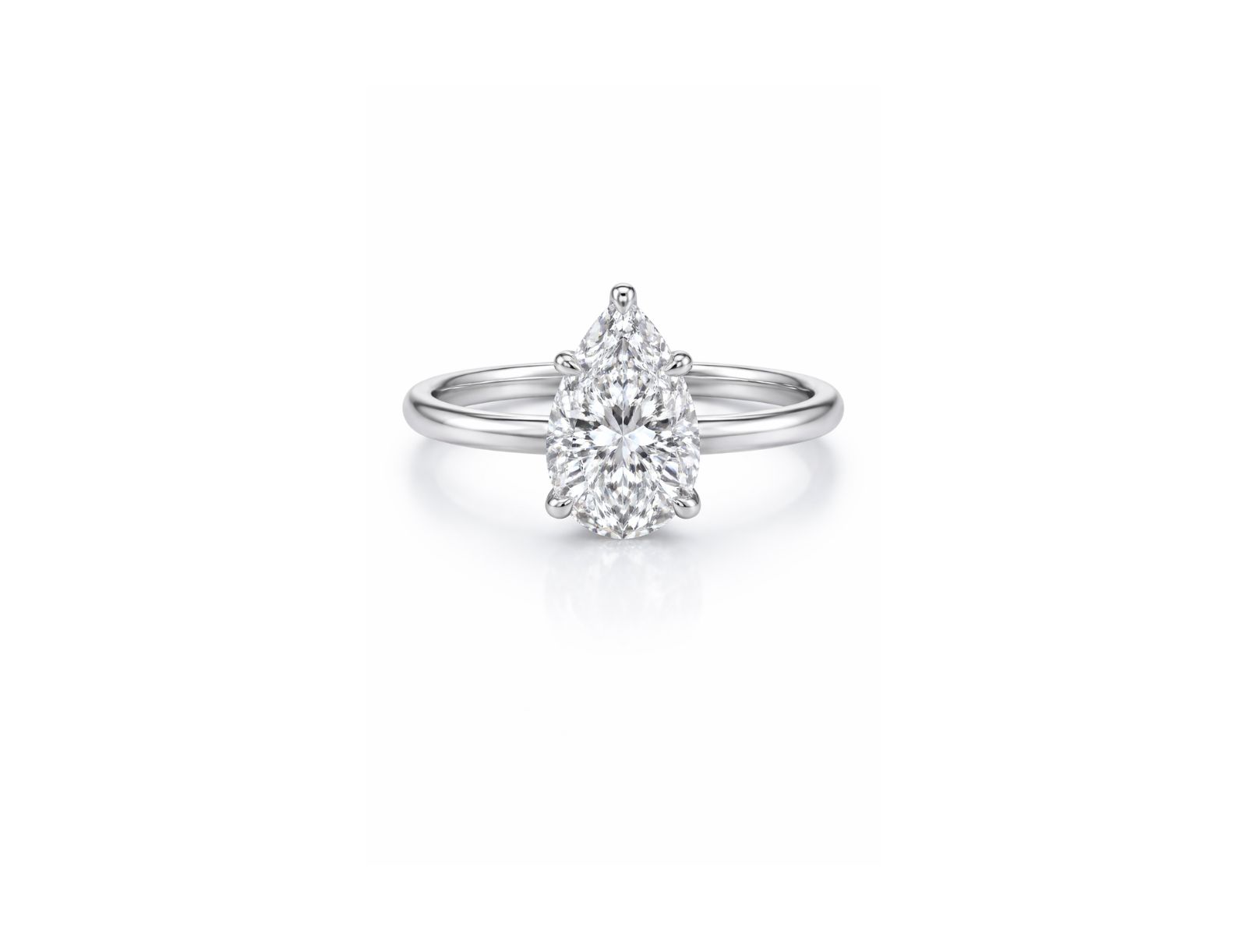 Dloria Кольцо Isabella с муассанитом Pear-Cut VVS1, золото или стерлинговое серебро