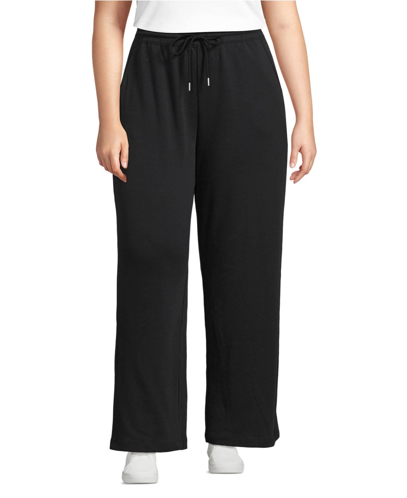 Lands' End Women's Sport Knit High Rise Pull On Relaxed Straight Leg Pants