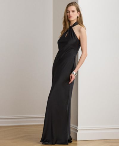 Lauren Ralph Lauren Женское вечернее платье из атласа Charmeuse с halter-вырезом