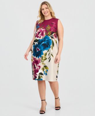 Платье Anne Klein Plus-Size Printed Scuba Sheath