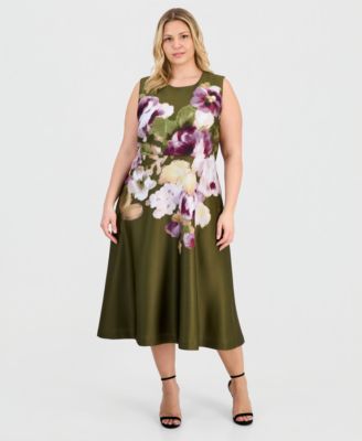Anne Klein Plus-Size Printed Scuba A-Line Dress