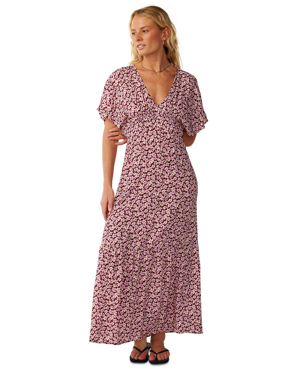 Женское платье maxi Rip Curl Party Wave Floral с V-образным вырезом