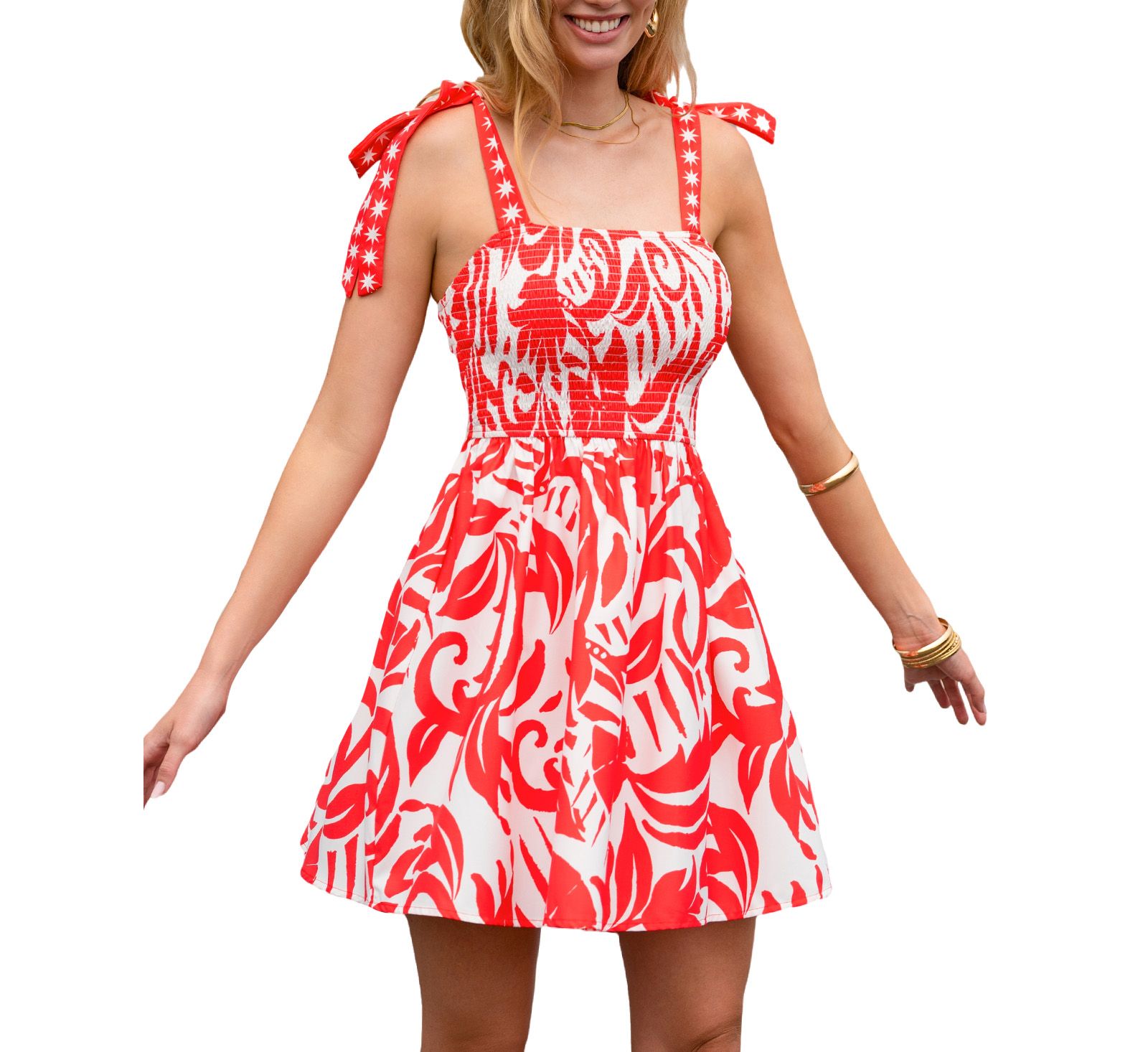 Cupshe Women's Sunset Society Tropical Mini Beach Dress