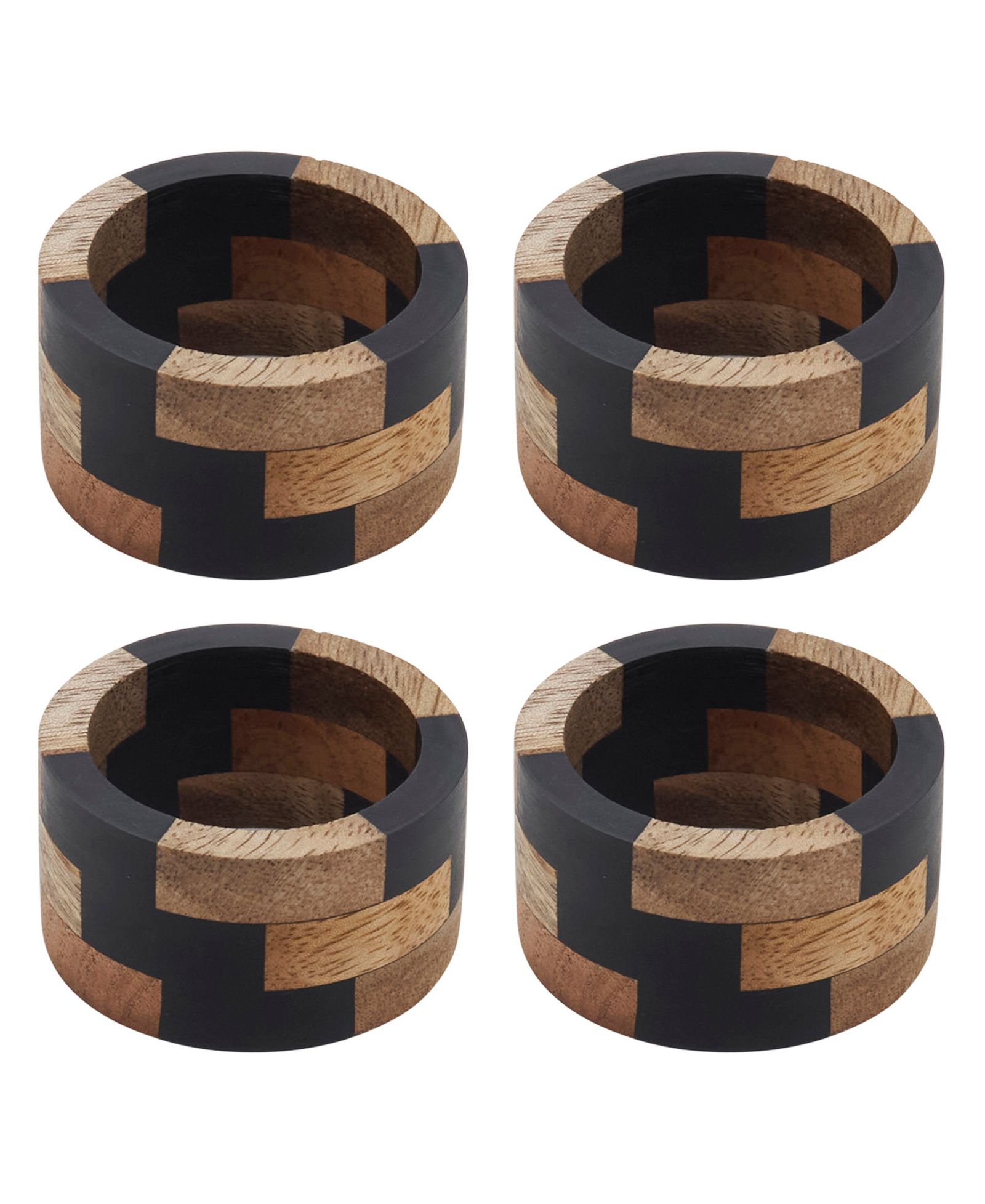 Кольца для салфеток Saro Lifestyle Mango Wood and Resin, набор 4 шт