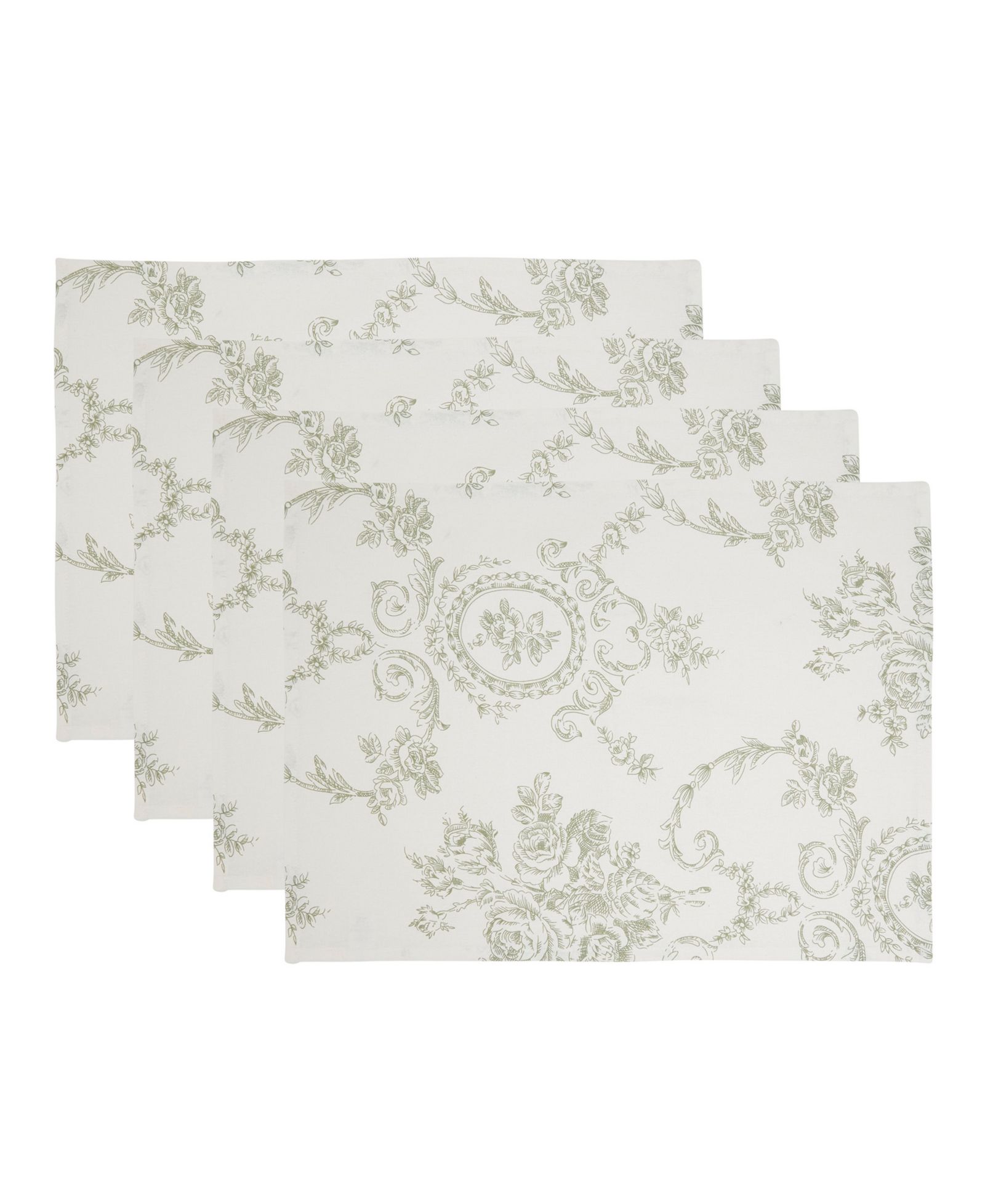 Saro Lifestyle Floral Toile Linen Blend Placemats, Set of 4