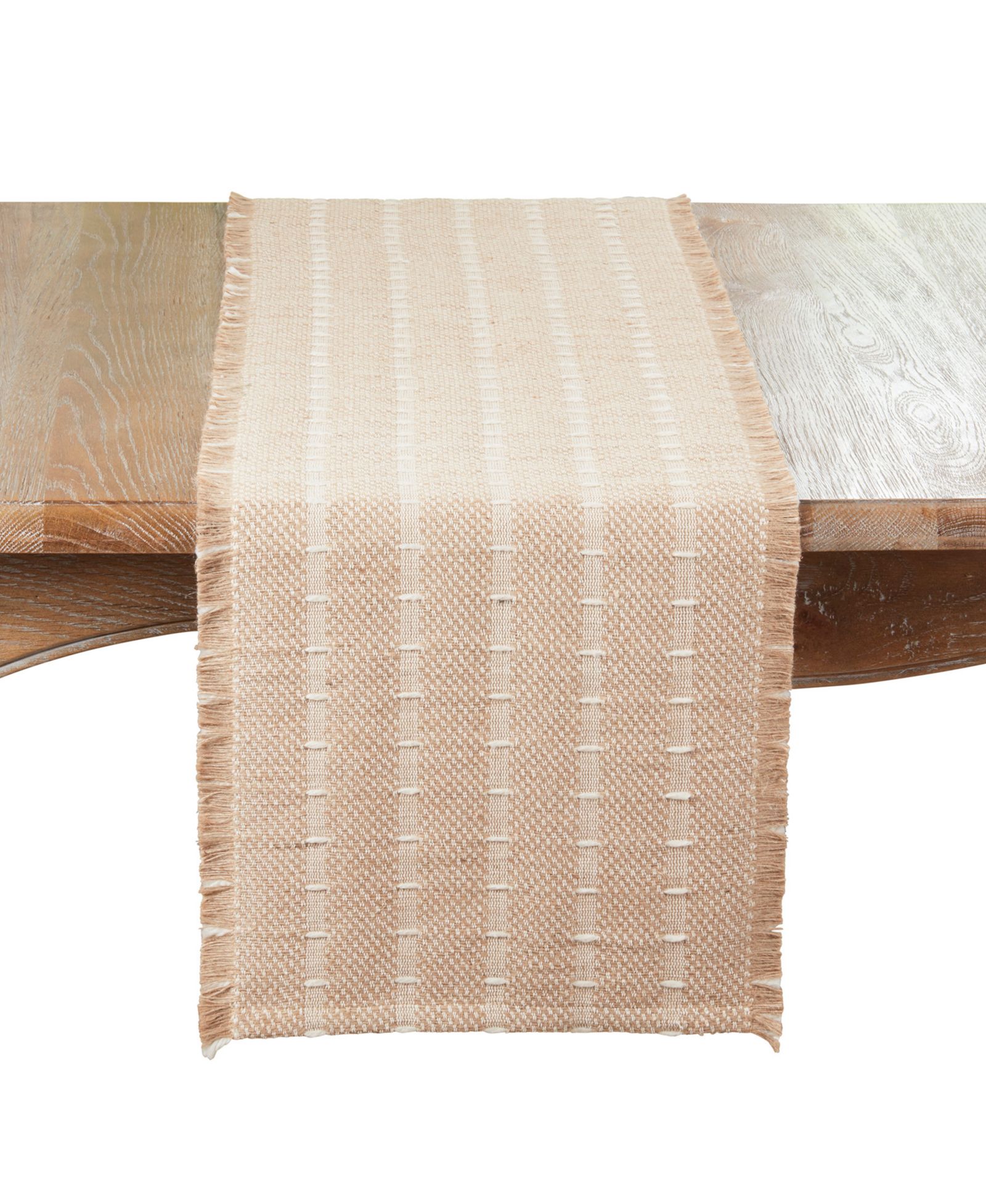 Saro Lifestyle Woven Jute and Wool Table Runner, 14" x 72"