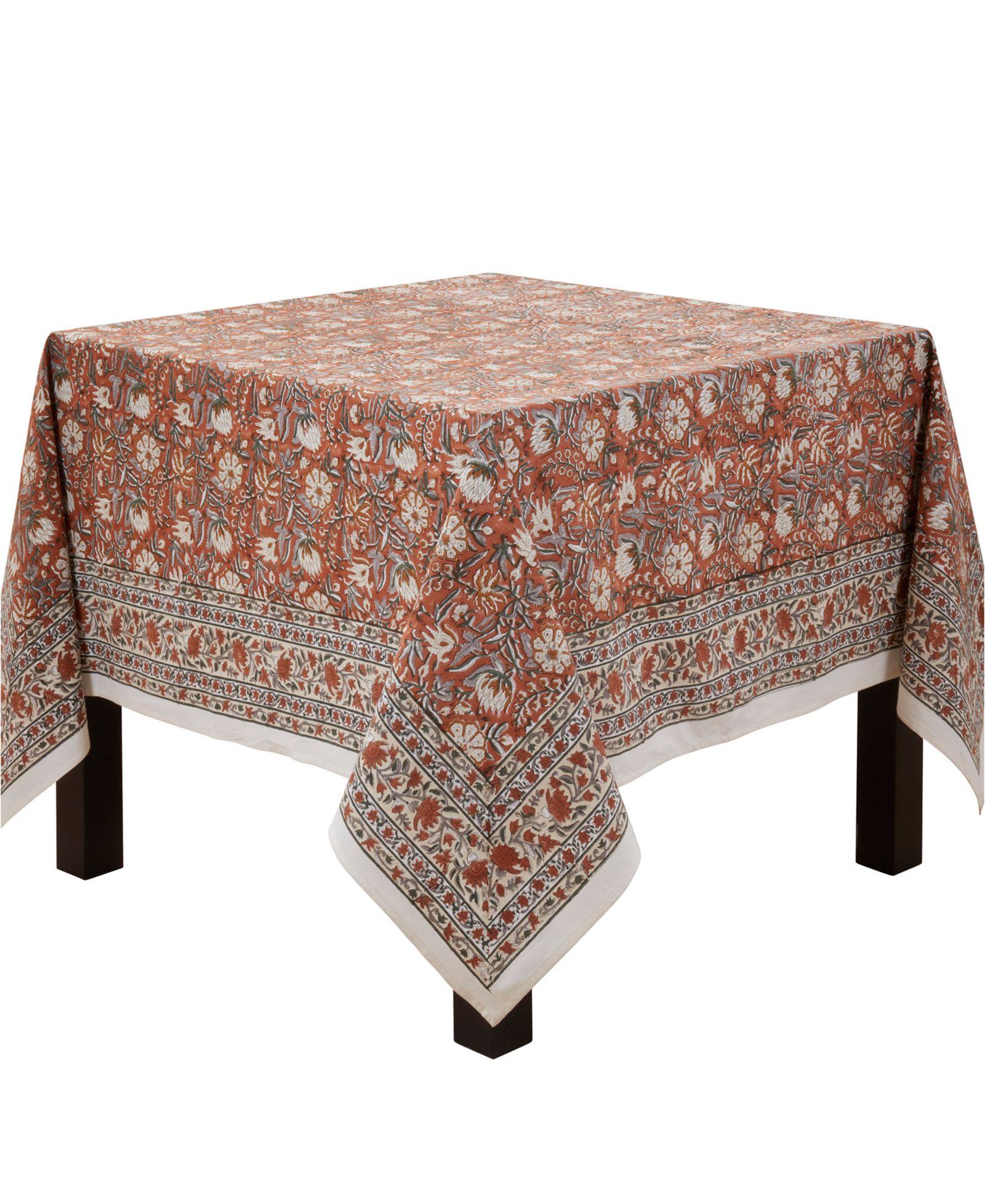 Скатерть Saro Lifestyle Timeless Floral Cotton 70" x 70"
