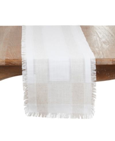 Saro Lifestyle Fringed Table Runner, 16" x 72"
