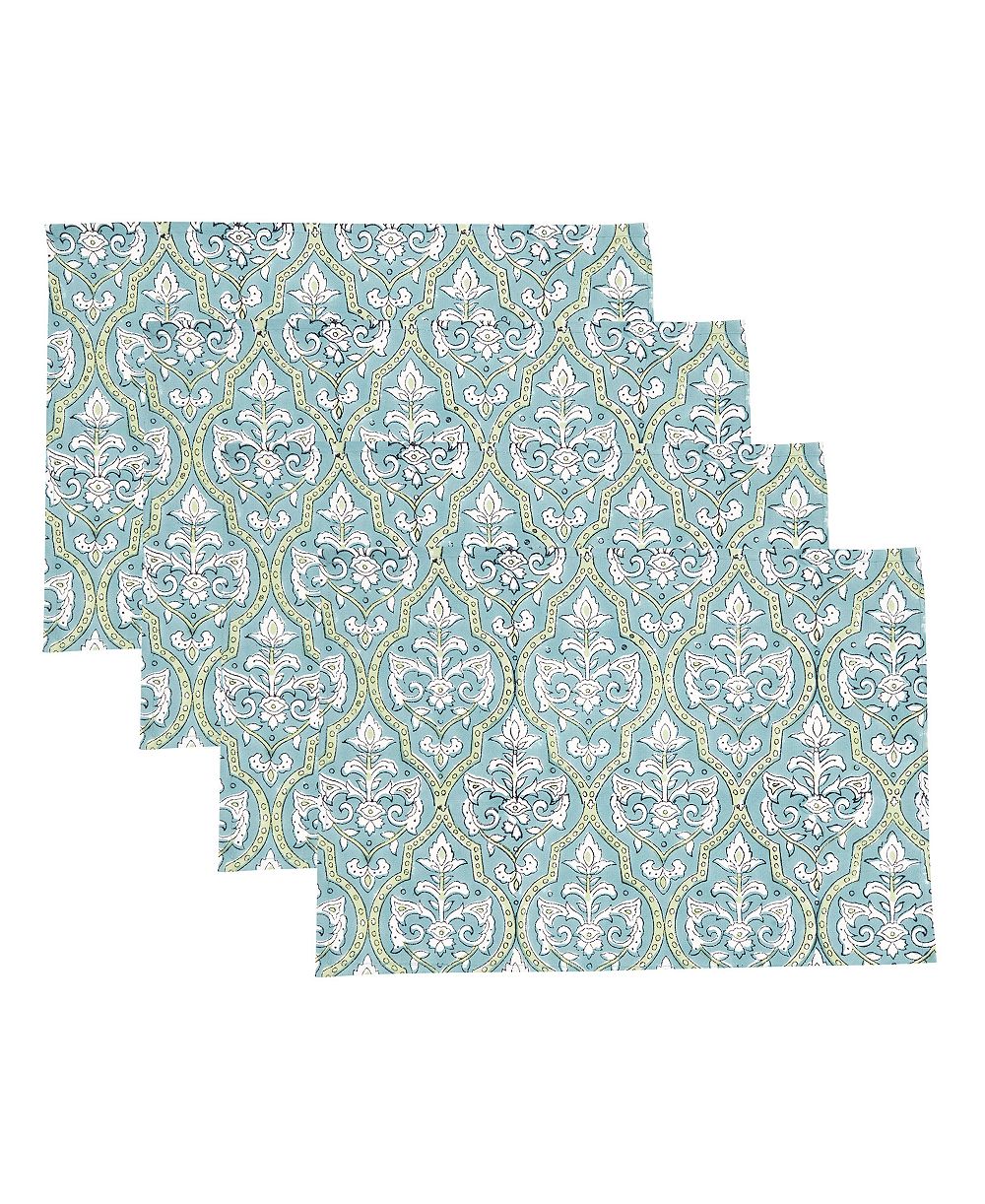 Комплект хлопковых салфеток Saro Lifestyle Ornate Medallion Cotton Placemats, Set of 4