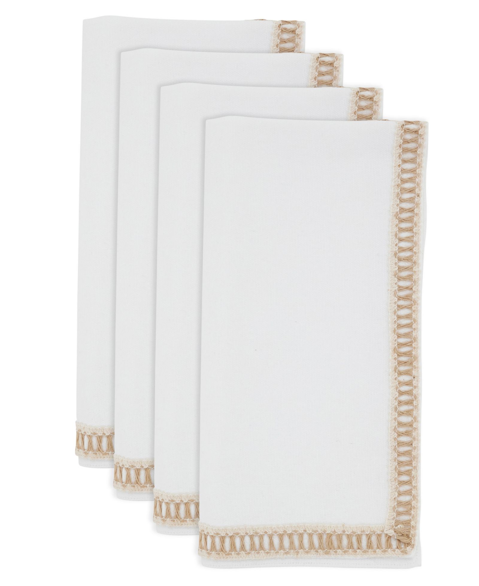 Набор хлопковых салфеток Saro Lifestyle Open Stitch Border, 4 шт