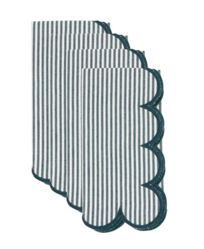 Saro Lifestyle Striped Cotton Decorative Napkins, Set of 4