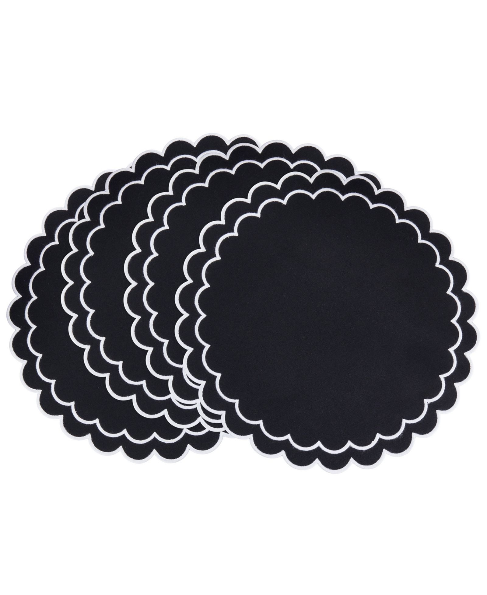 Подставки под тарелки Saro Lifestyle Scalloped Cotton, Set of 4