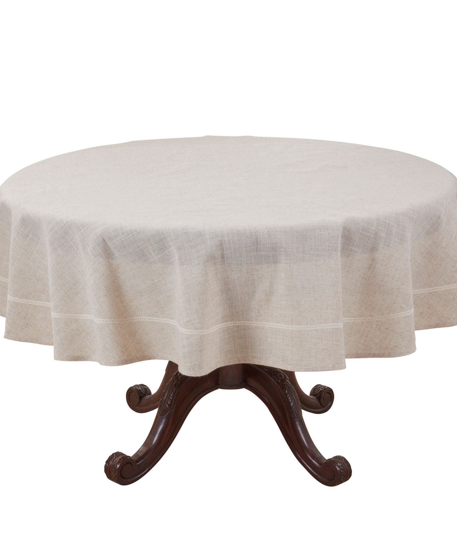 Saro Lifestyle Timeless Solid Linen Blend Tablecloth, 108" Round