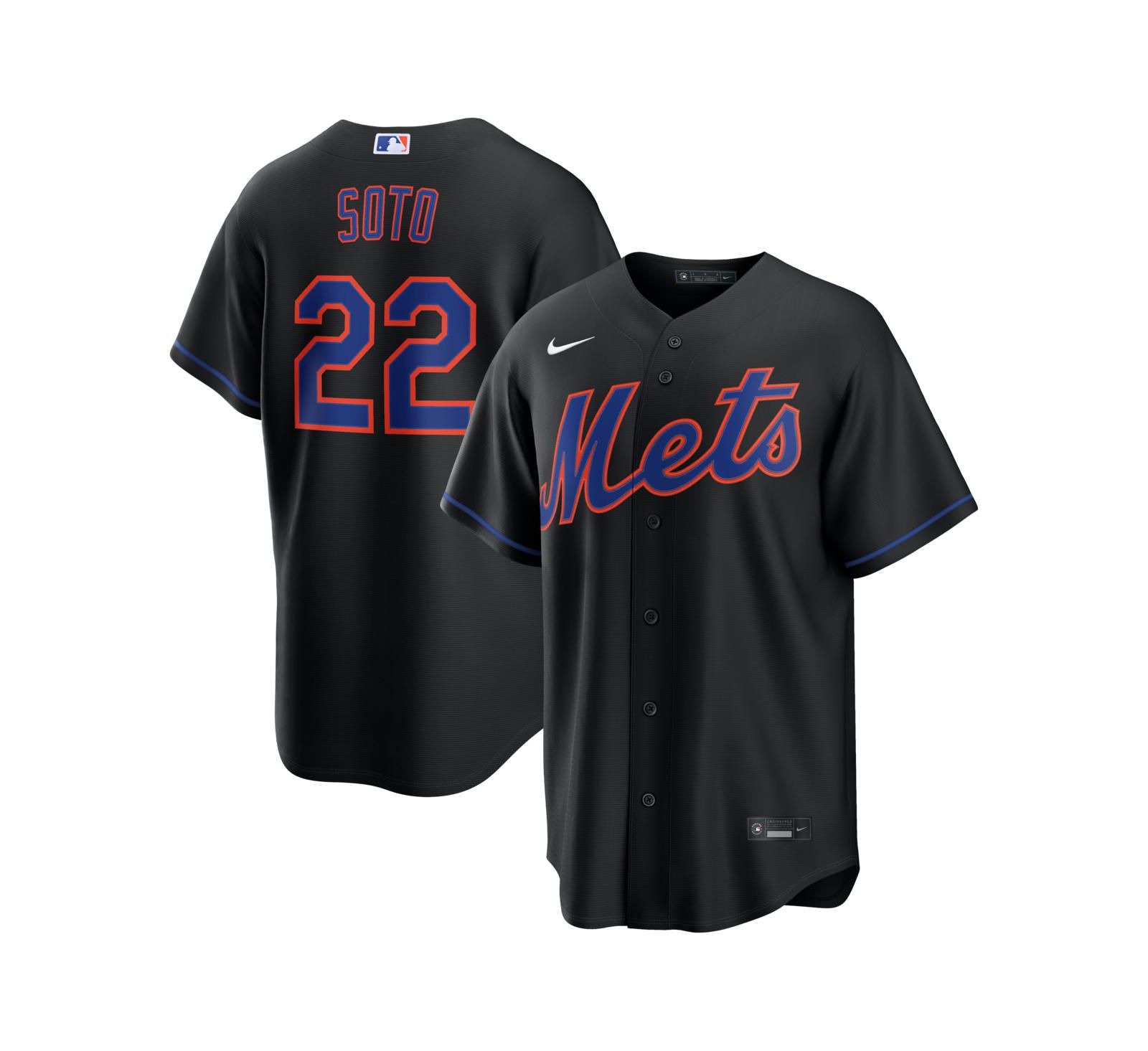 Мужская джерси Nike Juan Soto Black New York Mets Alternate Replica