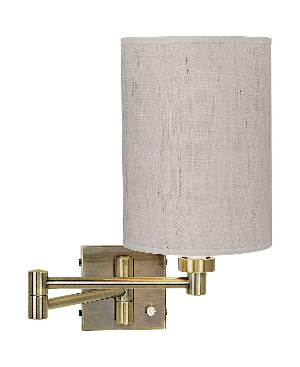 Barnes and Ivy Modern Swing Arm Wall lamp с льняным цилиндрическим абажуром