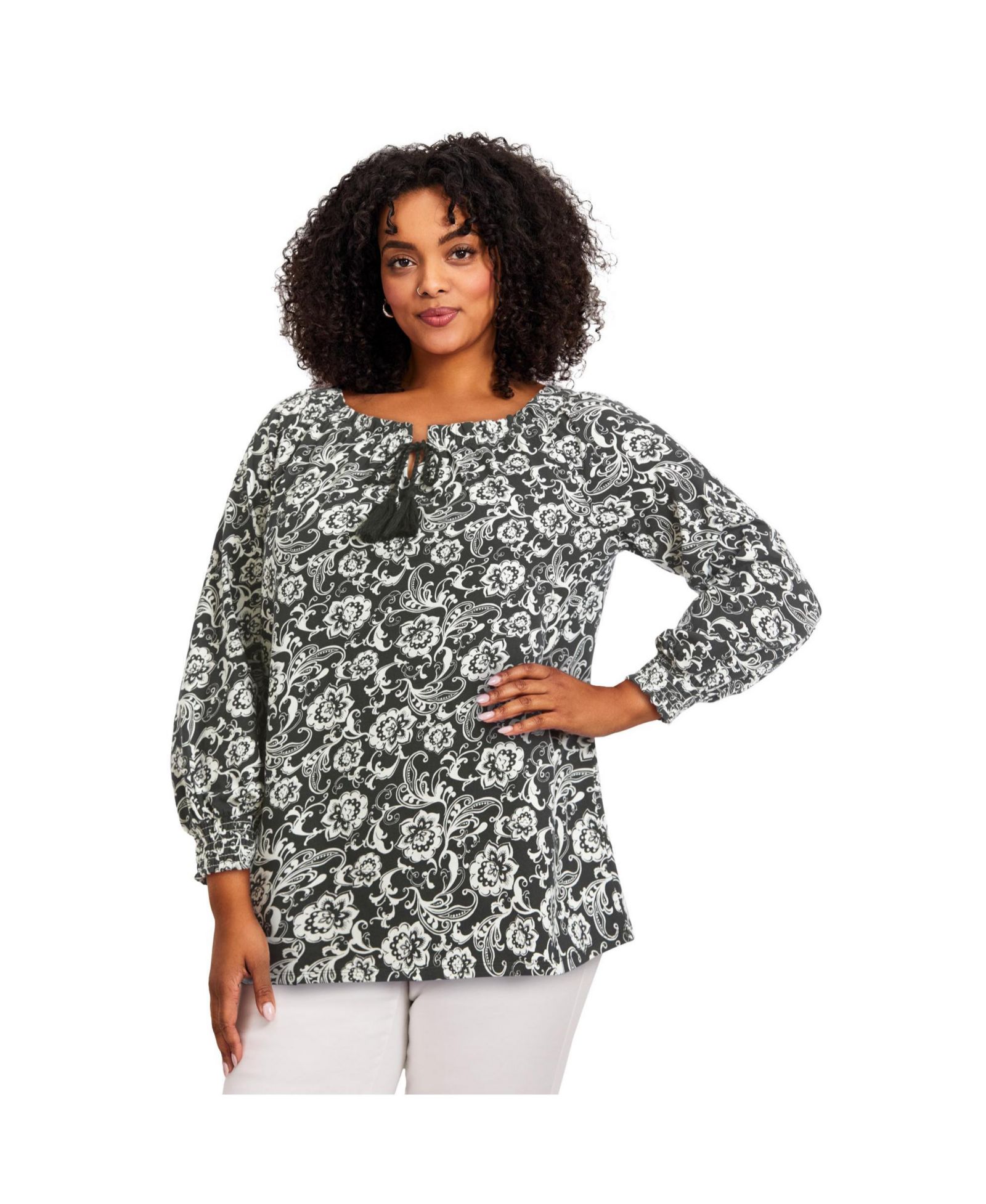 AVENUE Plus Size Ombre Print Women's Top