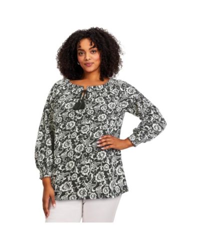 AVENUE Plus Size Ombre Print Women's Top