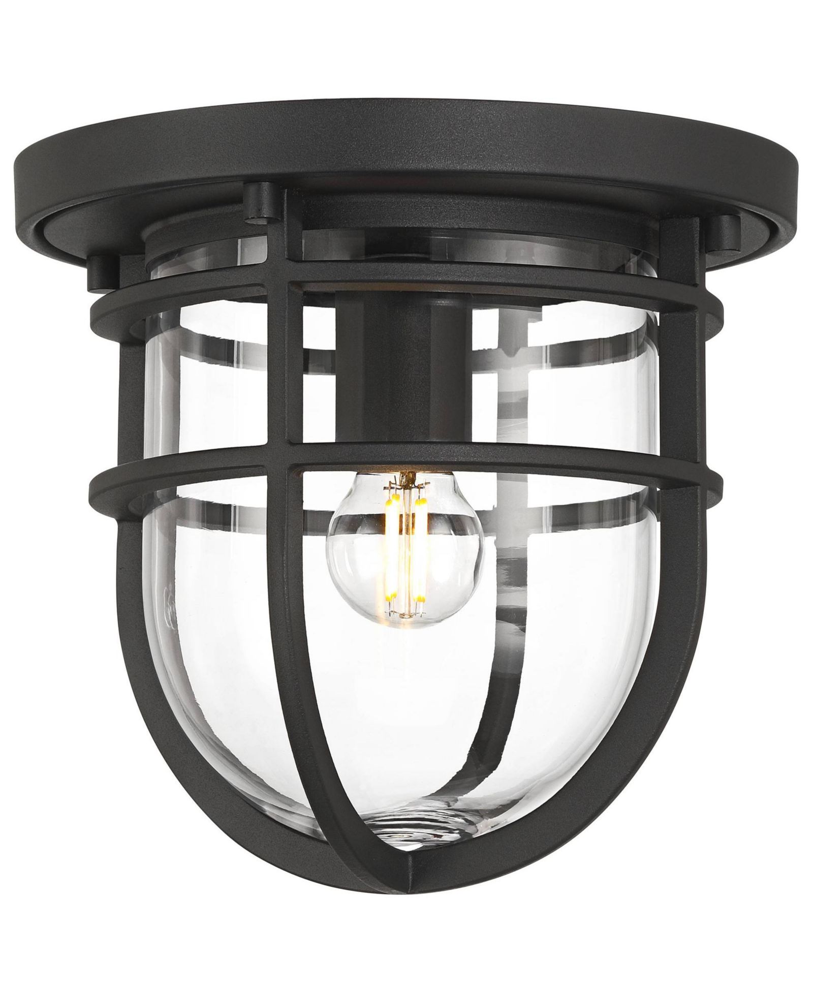 John Timberland Ballast 7 High Modern Outdoor Flush-Mount Light Fixture Ceiling Porch Weatherproof Textured  Finish
