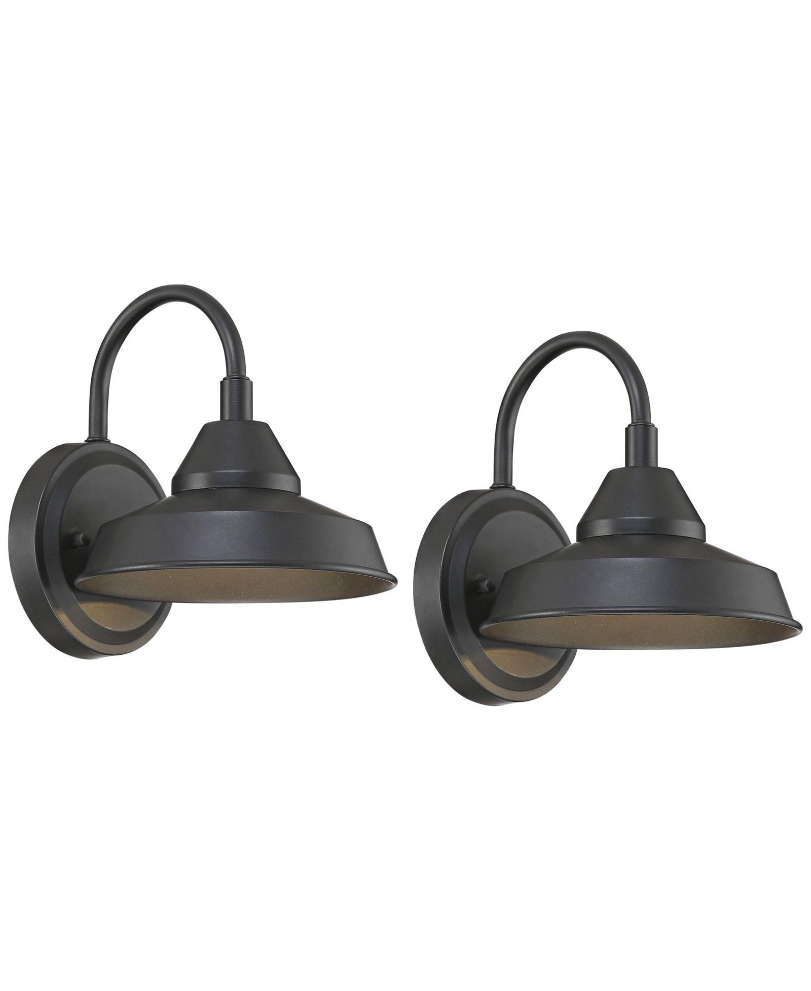 John Timberland Westley Rustic Farmhouse Outdoor Wall Light Fixtures Set of 2 LED Dark Sky Gooseneck Arm 8  for Post Exterior