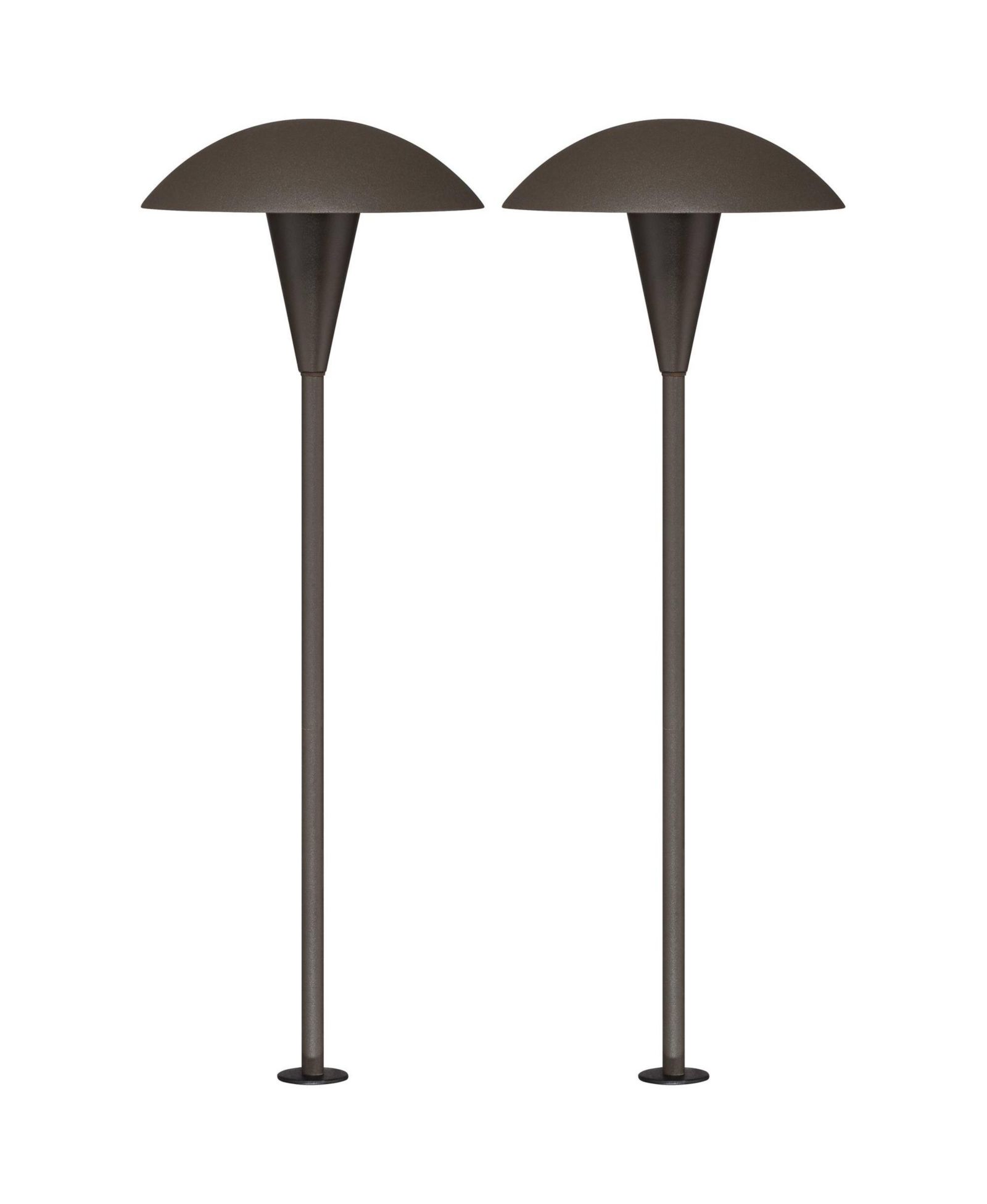 John Timberland Grant  High Mid Century Modern Outdoor Landscape Mushroom Path Lights Porch Set of 2 LED Bulb Bronze Finish