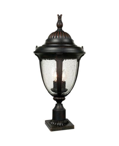 Уличный фонарь John Timberland Casa Sierra Vintage Rustic Outdoor Post Light Bronze with Pier Adapter 24 Clear Seeded Glass for Exterior Barn Deck House Porch