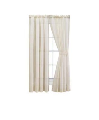 Ellis Curtain Cotton Voile Rod Packet Tailored Curtain Panel Pair for Windows