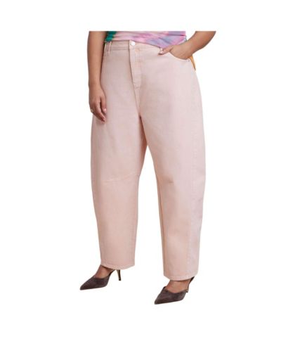 Женские джинсы ELOQUII Pink Wash Barrel Leg