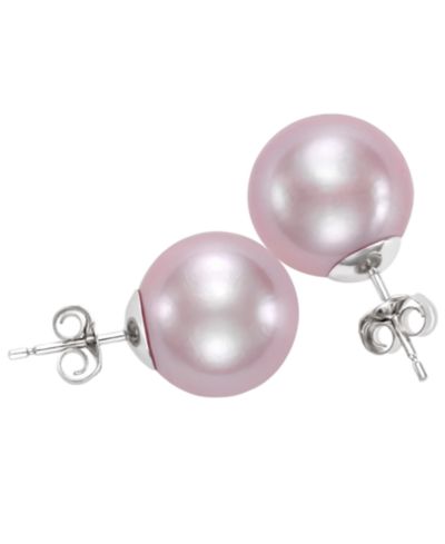 Macy's Cultured Freshwater Pearl (11-12mm) Stud Earrings in Sterling Silver