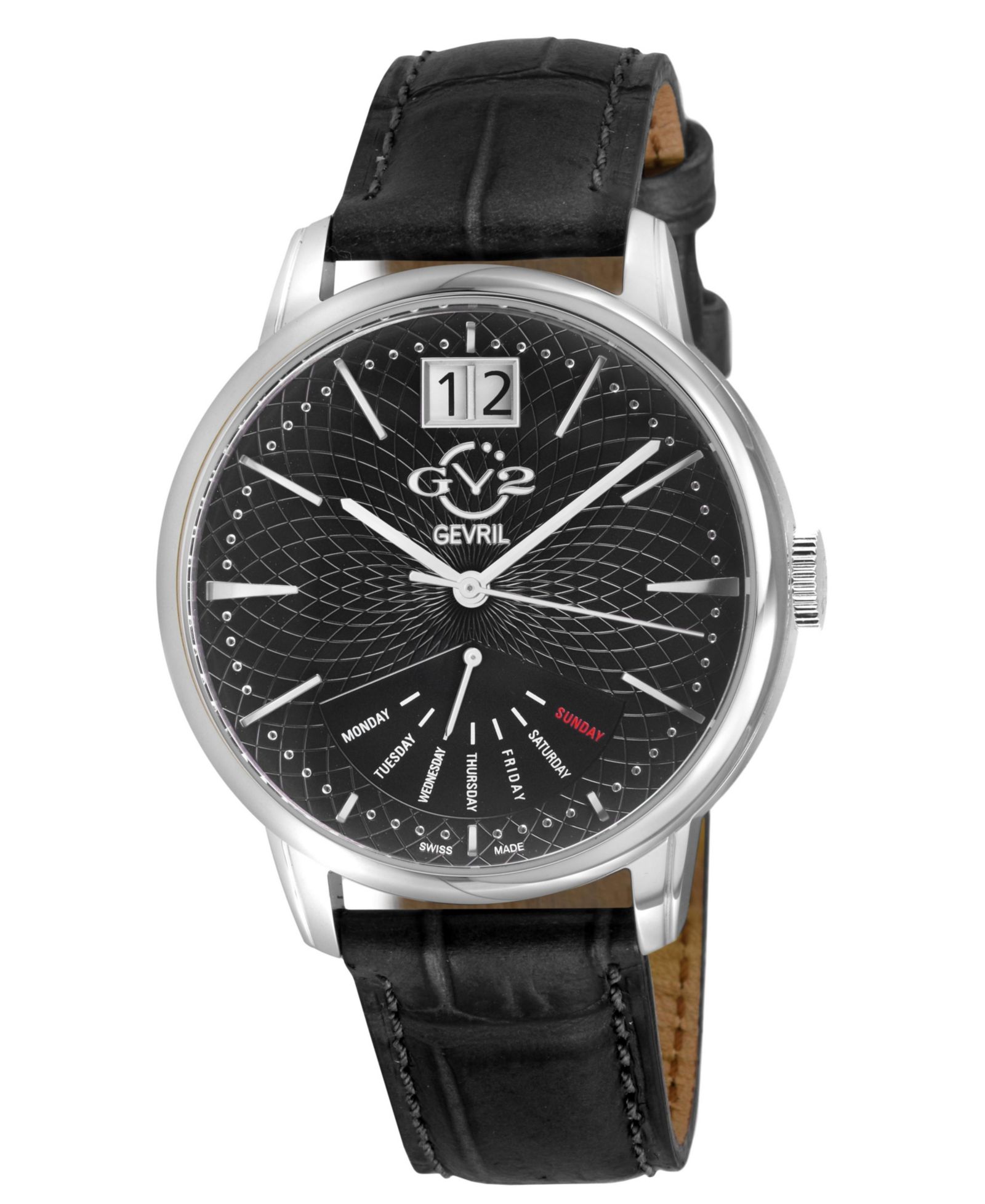 Часы GV2 by Gevril Men's Rovescio Swiss Quartz Italian Leather Strap