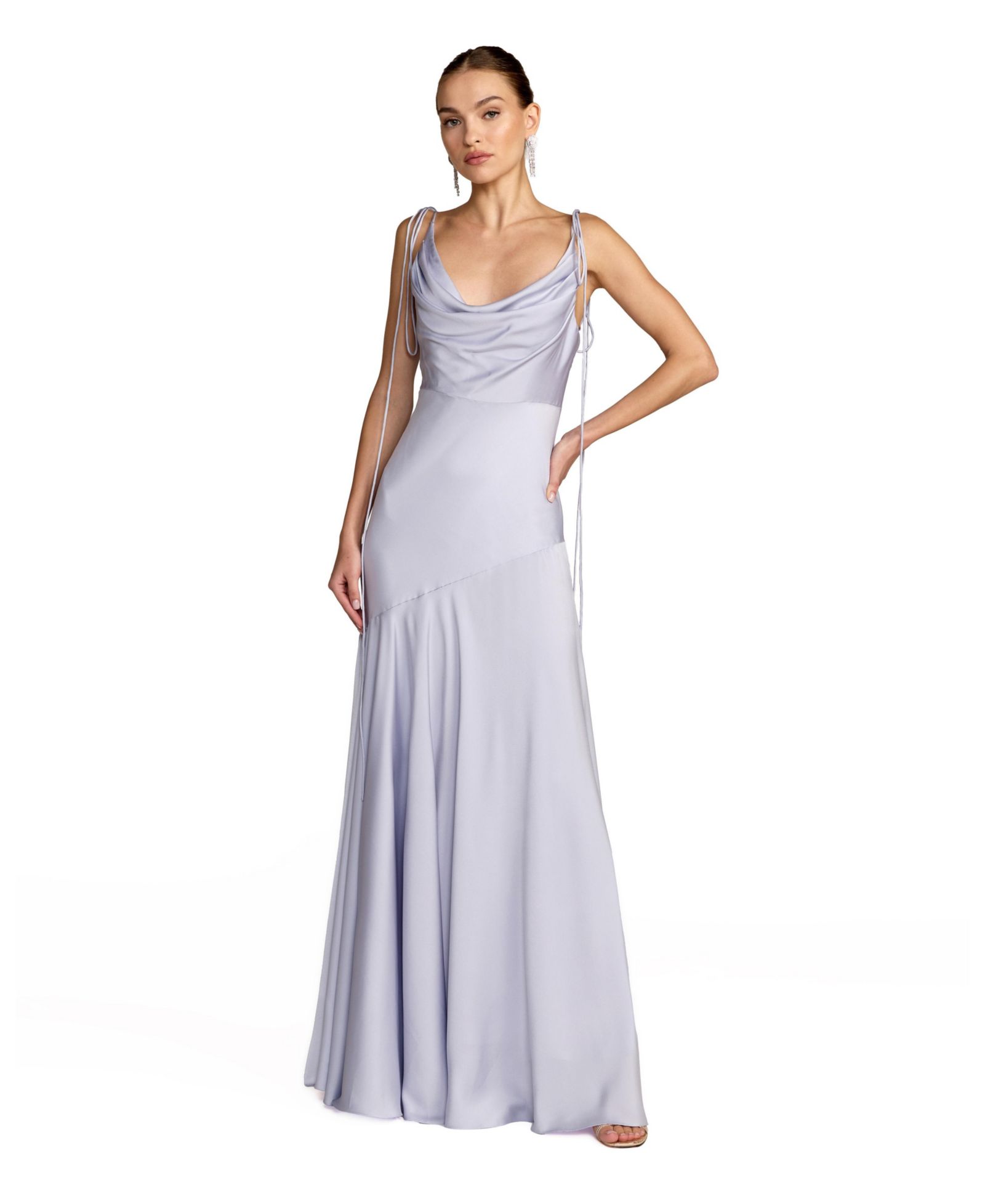 Вечернее платье Mac Duggal Women's Charmeuse Cowl Neck Slip Gown
