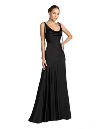 Вечернее платье Mac Duggal Women's Charmeuse Cowl Neck Slip Gown