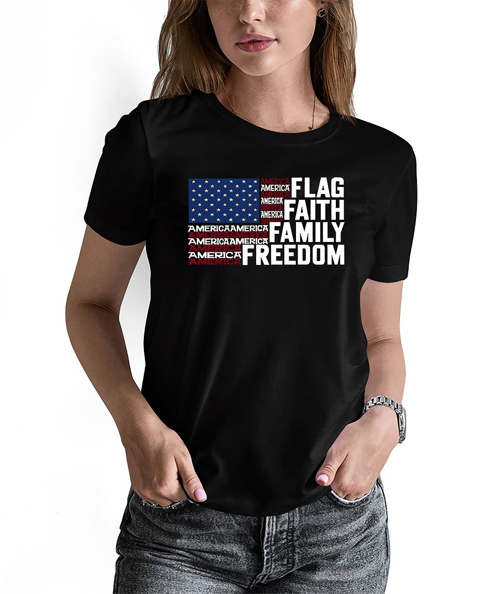 Женский джемпер LA Pop Art Faith Flag Word Art Pullover Top