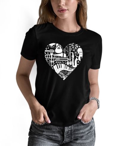 Женский джемпер LA Pop Art Musical Instrument Heart Word Art Pullover Top