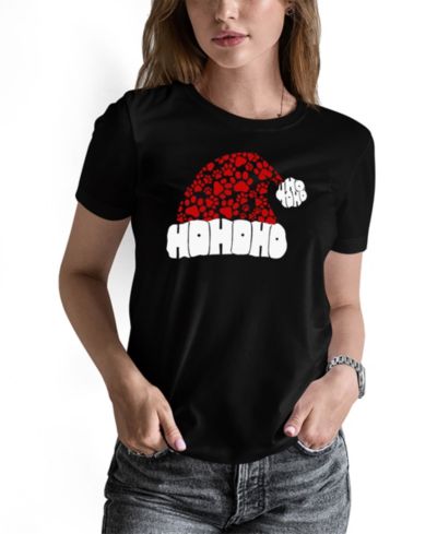 LA Pop Art Женский джемпер Paw Print Santa Hat Word Art Pullover