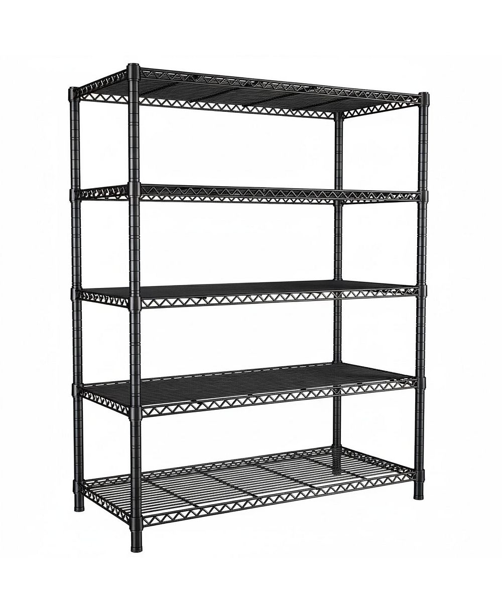 YIGII 1200LBS Heavy Duty 5 Tier Metal Shelving Adjustable Garage Storage Shelves Chrome