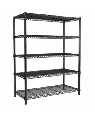 YIGII 1200LBS Heavy Duty 5 Tier Metal Shelving Adjustable Garage Storage Shelves Chrome