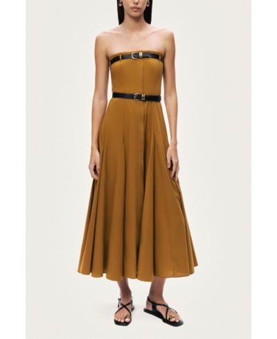 NOCTURNE Women's Strapless Double Belted Midi Dress