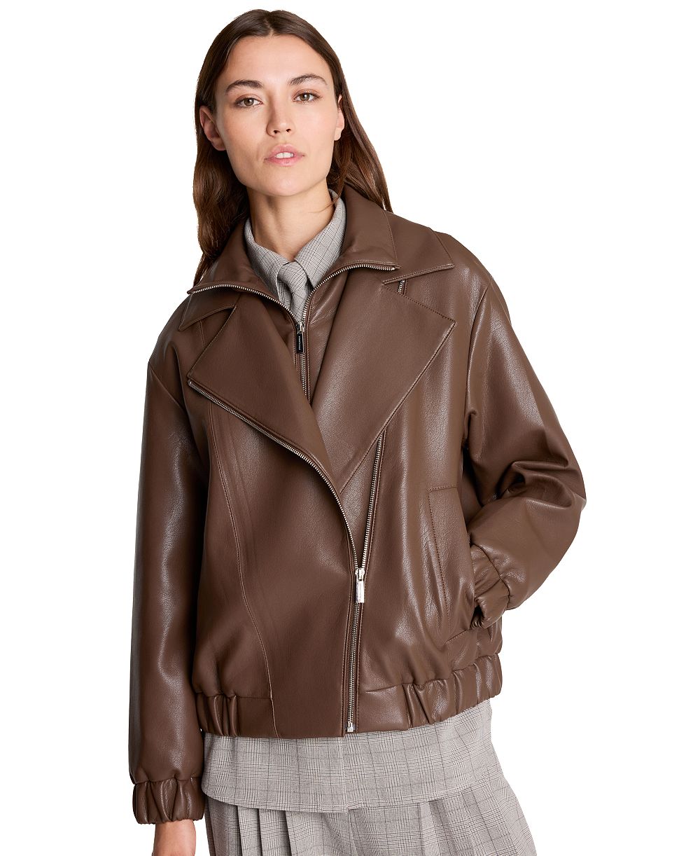 Женская куртка Kenneth Cole Moto Asymmetrical Zip-Front High-Stand Collar Jacket