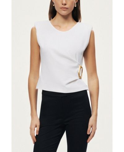 NOCTURNE Women's Sleeveless Buckle-Detail Blouse