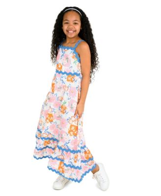 Платье Rare Editions Girls' 7-16 Tropical Ric Rac Strap Bodice