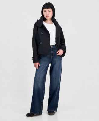 Steve Madden Women's Short Hooded Trench Coat
