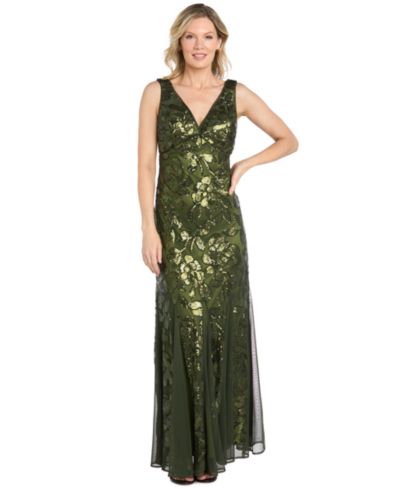 Женское платье R & M Richards Long Floral Sequin Beaded