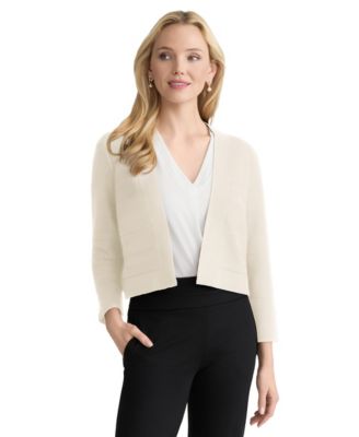 Укороченный полосатый жакет Jones New York Petite Cropped Striped Stitch Shrug