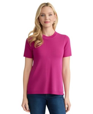 Jones New York Women's Short Sleeve Crewneck Sweater